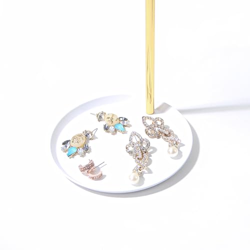 Necklace Holder, Rotating Necklace Display for Vendors, Metal Jewelry Display Stand, Hanging Pandent Chain Tower Rack with 8 Hooks