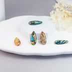 5 Pieces Natural Teardrop Imperial Jasper Pendant,Gemstone Charms for DIY Jewelry Making Necklaces, Bracelets, Earrings - color: Teardrop Imperial Jasper Pendant-a