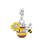 S925 Bead Dangle Charms for Bracelets Necklaces, Compatible with Pandora, Jewelry Making - style: Honey Pot Charm
