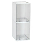 Vtopmart 2 Pack Stackable Storage Drawers, Plastic Organizers Bins for Baby Bottles, Skincare, Beauty Supplies, Ideal for Vanity, Bathroom, Kitchen Countertop, Cabinet Orga - style: 2pack High White