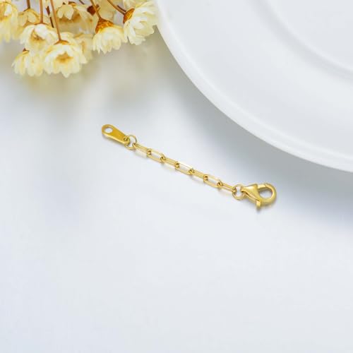 10K Yellow Gold 1"/2"/3" Necklace Extender Chain with Lobster Clasp/Spring Clasp Gold Necklace Extender Bracelet Anklet Extension Chain Necklace Bracelet Extender 10K Gold - size: 3inch, style: style 5