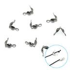 1400 Pieces Brass Tube Crimp Beads Wire Guardians Crimp Bead Knot Covers Bead Tips Knot Covers for DIY Bracelets Necklaces Jewelry Making Crafts Supplies(Gun Black) - color: Gun Black