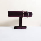 Bracelet T Bar Display for Selling, Wahtch Stand Jewelry Display, Velvet Bangle Holder Organizer【Purple】 - color: Purple