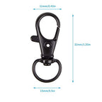 70PCS Swivel Snap Hooks with Key Rings, Metal Lobster Claw Clasp, Keychain Rings for Crafts(Gun Black, 1.25inch(32mm) - color: gun black, size: 32mm