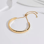 WOWORAMA Adjustable Slider Bracelets for Women Bar Friendship Bangle Bracelet for Women Gold/White Gold/Rose Gold Bolo Bracelet - color: Hammered Bar-Gold