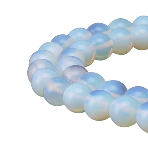 120pcs Adabele Lab Created White Opal Gemstone 6mm Round Beads Gem Stone Spacer for DIY Craft Jewelry Making GS13-6 - color: White Opal (Lab Created), size: 6mm (120pcs/2 strands)