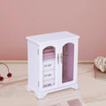 White Jewelry Box,Handle Carving Craft Wooden Jewelry Boxes,With Swivel Hook And Velvet Lining Large Jewelry Box For Women,Suitable As Gift For Friends
