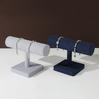 Oirlv Microfiber T-bar Bracelet Watch Organizer Display Stand Professional Jewelry Bracelet Display for Selling (Blue,Microfiber) - color: Blue