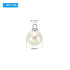 PATIKIL Pearl Charm, 100pcs Pearl Beads Faux Pearl Pendant Charm DIY for Jewelry Making Bracelets Earrings Necklace Crafts - color: Silvery Beige, size: 8mm