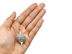 Amazing Gemstone Lace Agate Crystal Ball Pendulum for Divination - Dowsing Pendulum Necklace with Chain and Quartz Bead for Reiki Healing and Crystal Grid Meditation - color: Lace Agate