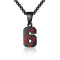 AIAINAGI Baseball Number Necklace - Stainless Steel Chain Pendant for Men Athletes 00-99 Jersey Number Gift - color: Black, style: 6