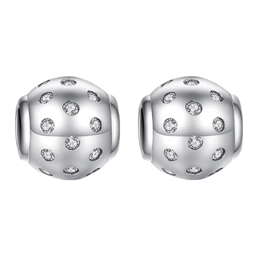 Clip Stopper Spacer Charms for Bracelets Necklaces, Compatible with Pandora,Jewery Mking DIY - style: 2PCS Silver Ball Spacers