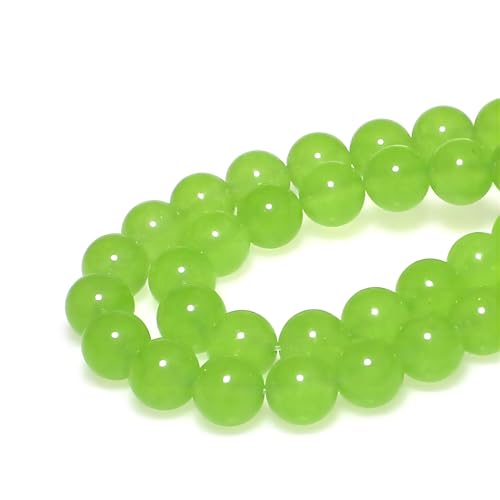 MJDCB Stone Beads 6mm 60pcs Round Fruit Green Jade Loose Gemstone Bead Charms for Jewelry Making Bracelet Necklace Earring Pendant - color: Fruit Green Jade, size: 6mm