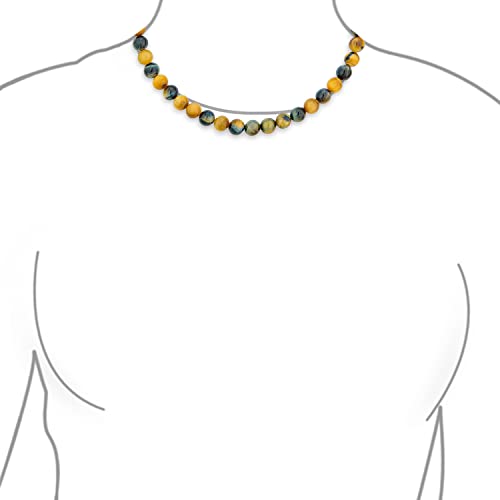 Simple Classic Hand Knotted Created Semi Precious Gemstone Round Ball 10MM Bead Strand Choker Collarbone Necklace Western Jewelry For Women Toggle Clasp 15 17 19 Inch - color: Brown Sardonyx