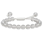 Amazing Gemstone Clear Quartz Bracelet, Gifts For Men & Women - Protection Healing Crystal Bracelet - 8mm Gemstone Beaded Adjustable Bracelet, Pulseras Para Hombres Mujer Stocking Stuffers - color: Clear Quartz