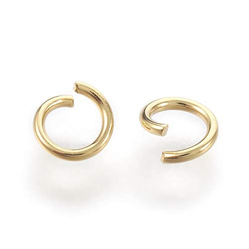 HDSupplies 100 Pieces - 304 Gold Tone Stainless Steel Jump Rings - 4mm - 20 Gauge (0.8mm Thickness) - color: Gold Tone Stainless Steel, size: 4mm / 0.8mm Thick / 20 Gauge