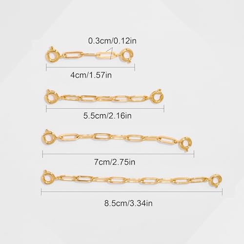 FAMARINE Gold Silver Necklace Extender Chains for Women - color: gold A