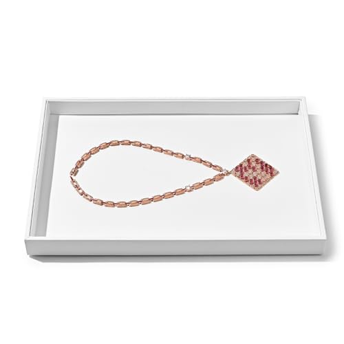 White PU Leather Jewelry Display Tray for Earrings Bracelet Necklace Jewelry Display Flat Tray Catchall - size: 1 Grid