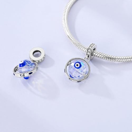 LAZA Charms for Bracelets 925 Sterling Silver Butterfly Summer Travel Ocean Lucky Charm Beads Pendant Jewelry for Women Mom - color: Devil's Eye