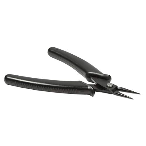 The Beadsmith Hi-Tech Round Nose Pliers, 5.5 inches (140mm) with high Carbon Steel Head, Black Comfort Grip Handle with Spring, Tool for Jewelry Making, Electronics or Micro Mechanics