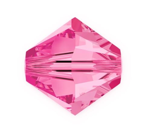 100pcs Authentic Preciosa 3mm (0.12 Inch) Small Faceted Bicone Crystal Loose Beads Pink Rose Compatible with Swarovski Elements Crystals for Jewelry Making Pre-B337 - color: Rose, size: 3mm (0.12 Inch) - 100pcs