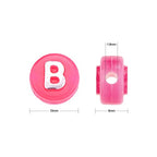 BEEFLYING 632Pcs 10MM Pink Acrylic Round Letter Beads for Jewelry DIY Crafts - color: Cerise