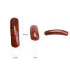 BEADIA Natural Curved Redstone Stone Beads 36x10mm 4pcs for DIY Bracelet Jewelry Making - color: Redstone