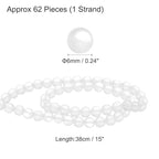 uxcell Matte Crystal Glass Beads 6mm Synthetic Frosted Shining Semi-Precious Round Loose Beads Synthetic Moonstone for Jewelry Making DIY Bracelet, White Silver - color: White Silver, size: 6mm