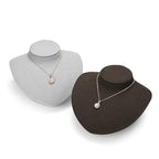 Microfiber Jewelry Bust Display Necklace Pendant Stand for Showcase (Brown) - color: Brown