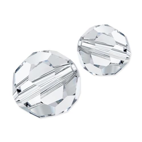 50pcs Adabele Austrian 6mm Faceted Loose Round Crystal Beads Crystal Clear Compatible with 5000 Swarovski Crystals Preciosa SS2R-601 - color: Crystal Clear, size: 6mm (50pcs)