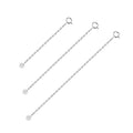 White Gold Necklace Extender 925 Sterling Silver Necklace Bracelet Ankle Extenders Chain Extension for Jewelry Making（2 3 4 inch） - style: White Gold-Round Tag
