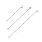 White Gold Necklace Extender 925 Sterling Silver Necklace Bracelet Ankle Extenders Chain Extension for Jewelry Making（2 3 4 inch） - style: White Gold-Round Tag