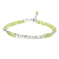 Natural Crystal Cut Bead Bracelet, 925 Silver Faceted Gemstone Jewelry for Women, Handmade Chakra Design Gift for Birthday Christmas Daily Wear - color: Green Peridot