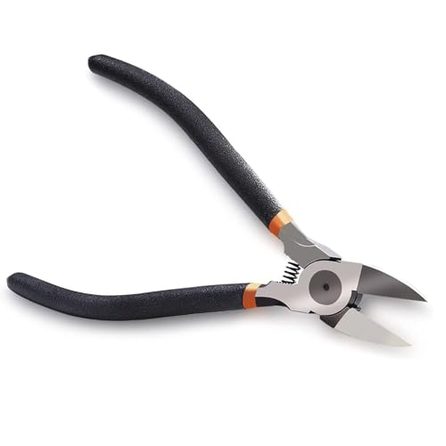 BOENFU 6 Inches Wire Cutters Heavy Duty Snips Flush Cut Side Cutters Pliers Metal Cutting Tool for Crafting, Floral, Artificial Flowers, Chicken Wire, Electrical, 1 Pack - color: 6 Inches - 1 Pack - Black Handle