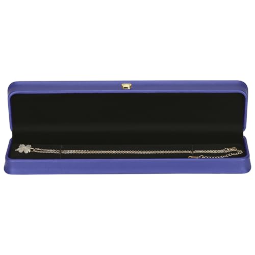 KUKUVR 2 Pieces Necklace Pendant Gift Box, PU Leather Jewellry Chain Holder Case for Wedding Day Birthday Anniversary Ceremony for Women (Blue) - color: Blue