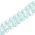 PATIKIL 75 Pcs 8mm OD 5mm Thick Crystal Glass Beads, Rondelle Crystal Beads Faceted Cut Gemstone Strand with Spacer Beads for Craft, Bracelet, Necklace, Light Lake Blue - color: Light Lake Blue