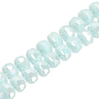 PATIKIL 75 Pcs 8mm OD 5mm Thick Crystal Glass Beads, Rondelle Crystal Beads Faceted Cut Gemstone Strand with Spacer Beads for Craft, Bracelet, Necklace, Light Lake Blue - color: Light Lake Blue
