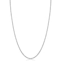 Kooljewelry Womens Classic Rope Chain - 14k White Gold Barely-There Necklace Thin Lightweight - size: 24 inch, style: 1 mm wide