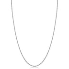 Kooljewelry Womens Classic Rope Chain - 14k White Gold Barely-There Necklace Thin Lightweight - size: 24 inch, style: 1 mm wide