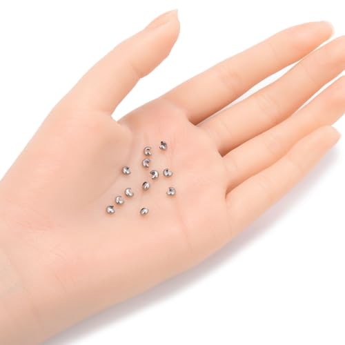 100pcs Adabele 304 Grade Stainless Steel Hypoallergenic Crimp Bead Knot Covers 3mm (0.12 Inch) Small Loose Beads for DIY Craft Jewelry Making SJF9-3 - size: 3mm (0.12 inch)