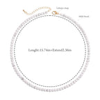 Crystal Choker Necklaces for Women,4mm Handmade Natural Stone Choker Beaded Necklace Healing Crystal Necklace Gemstone Bead Necklaces for Women - color: Howlite
