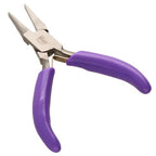 The Beadsmith Mini Series Flat Nose Plier – Grip, Hold, Flatten & Straighten Wire & Metal – 3-Inches, Purple Comfort Grip Handle, Single Leaf Spring, Polished Steel Head – Tools for Jewelry Making - style: Flat Nose
