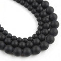 48pcs Natural Matte Black Onyx Gemstone Beads，8mm Frosted Round Loose Stone Beads for Jewelry Making Earring Bracelet Necklace DIY Crafts - color: Black Onyx, size: 8mm