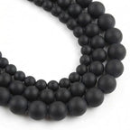 48pcs Natural Matte Black Onyx Gemstone Beads，8mm Frosted Round Loose Stone Beads for Jewelry Making Earring Bracelet Necklace DIY Crafts - color: Black Onyx, size: 8mm
