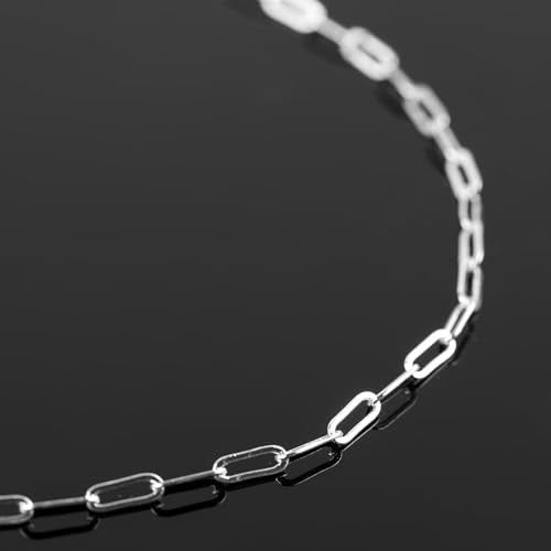 YOUBEIYEE 32.8 Feet Silver Paperclip Chain for Jewelry Making Silver Plated Brass Chain Roll for Women Necklace Bracelet DIY Jewelry Supplies - color: Paperclip
