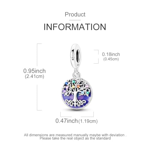 LAZA Charms for Bracelets 925 Sterling Silver Butterfly Summer Travel Ocean Lucky Charm Beads Pendant Jewelry for Women Mom - color: fantasy tree