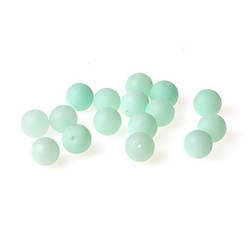 MJDCB Round Matte Frosted Blue Green Jade Loose Beads are Used in Jewelry Design to Make Bracelets and Necklaces (8mm) - color: Matte Blue Green Jade, size: 8mm