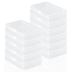 Rocutus Clear Plastic Beads Storage Containers Empty Mini Storage Container Box,12 Pack Plastic Storage Containers with Lids,Bead Storage Box with Hinged Lid for Beads(4.5 x 3.3 x 1.1 inch) - size: 4.5 x 3.3 x 1.1 inch