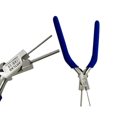 Bail Making Pliers with PVC Grip Handle | for Making S-Hooks, Ear Loops, Jump Loops, Bail, and More - German Stainless Steel ((J4S) 1.70 & 2.70mm Loops) - size: (J4S) 1.70 & 2.70mm Loops