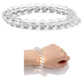 Handmade 8mm Beaded Bracelets For Men Protection Bracelet For Women Chakra Feng Shui Stretchy Handmade Lucky Money Stretchy Crystal Bracelets Best Gifts - color: Clear quartz